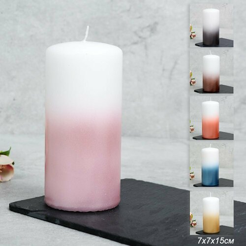 Свеча столбик 7х15 см цвет микс 721₽