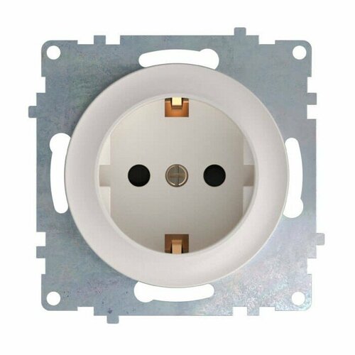 Розетка OneKeyElectro Florence бежевая, с заземлением, со шторками, 16А