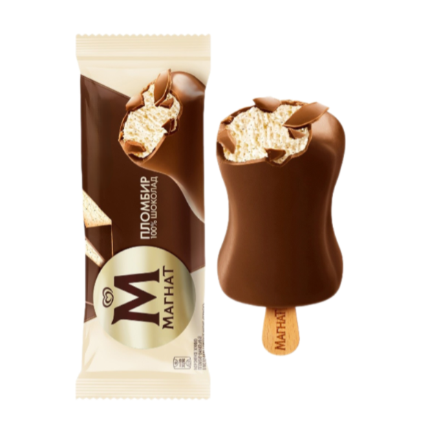 Мороженое Магнат пломбир ванильный в молочном шоколаде 12%