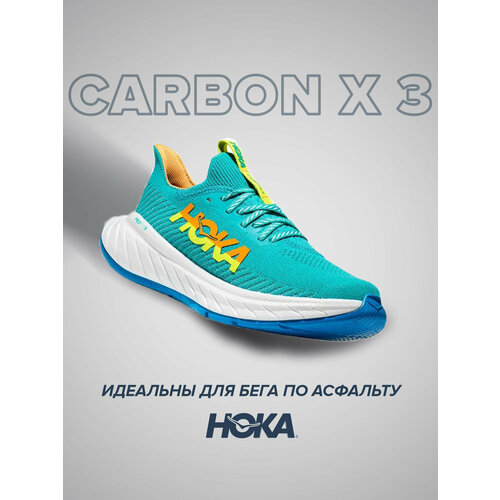 фото Кроссовки hoka one one, полнота b, размер us8b/uk6.5/eu40/jpn25, бирюзовый, желтый