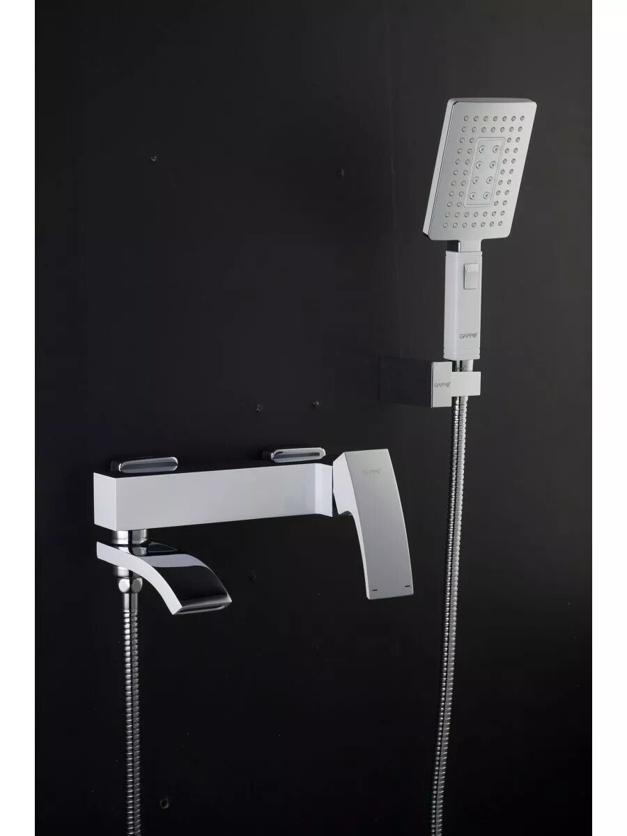 Смеситель для ванны с коротким изливом Gappo Jacob G3207-8, латунь, в белом цвете