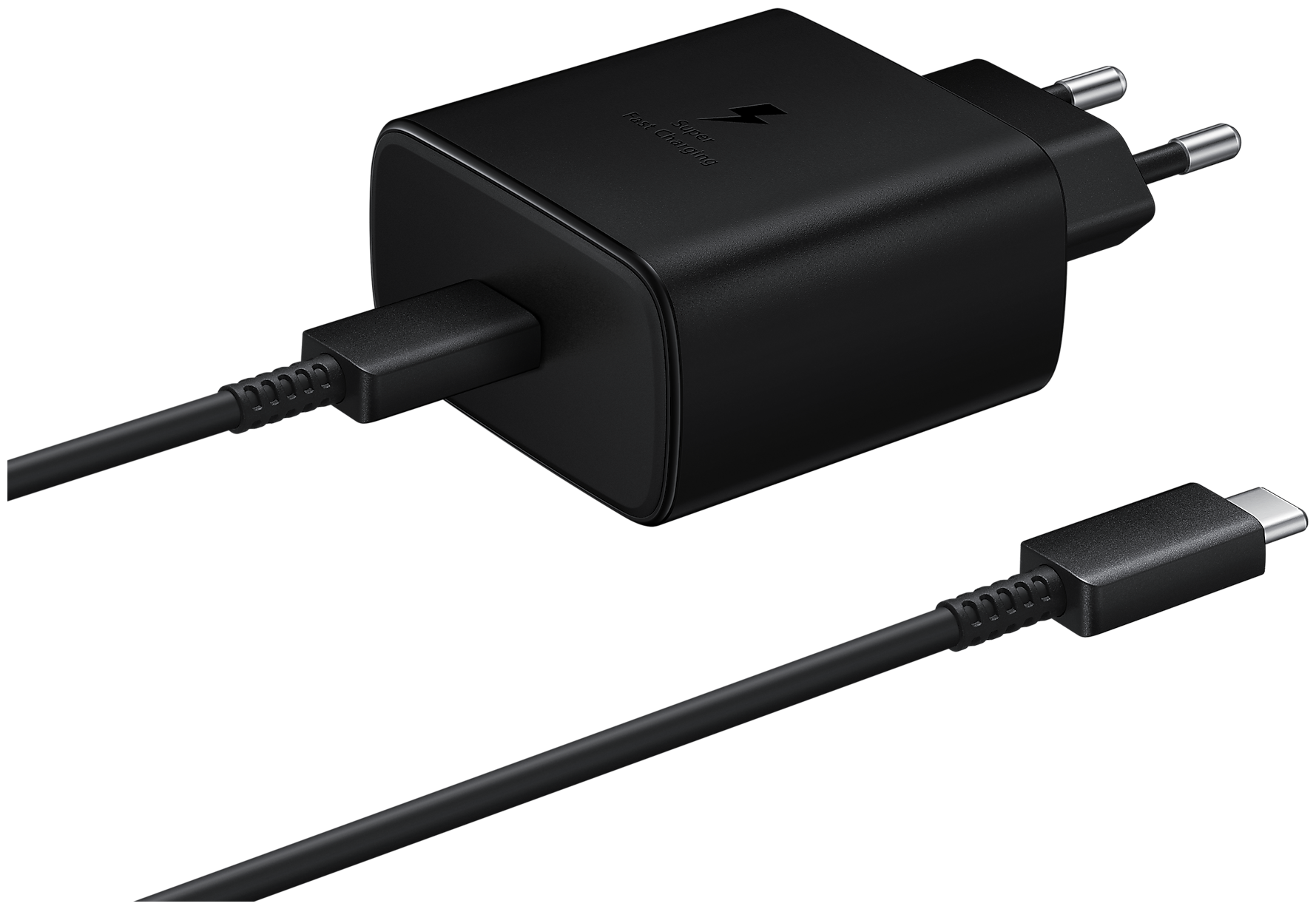 Сетевое зарядное устройство Samsung EP-TA845 + кабель USB Type-C, 45 Вт, черный.