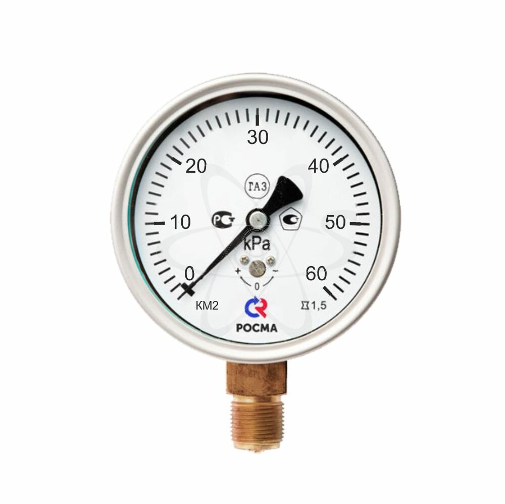 Напоромер КМ-22Р (0. 60 кРа) G1/2.1,5 - росма