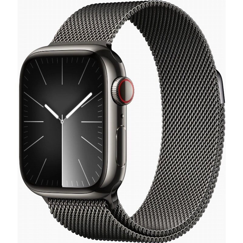 Умные часы Apple Watch Series 9 41 мм Stainless Steel Case GPS, Milanese Loop, Graphite, графит