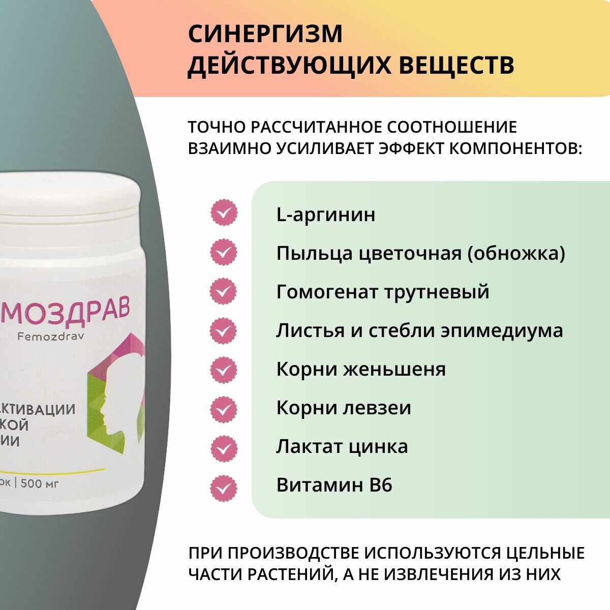 Картинки ФемоЗдрав 60 таб. Растительный комплекс для женского здоровья и красоты