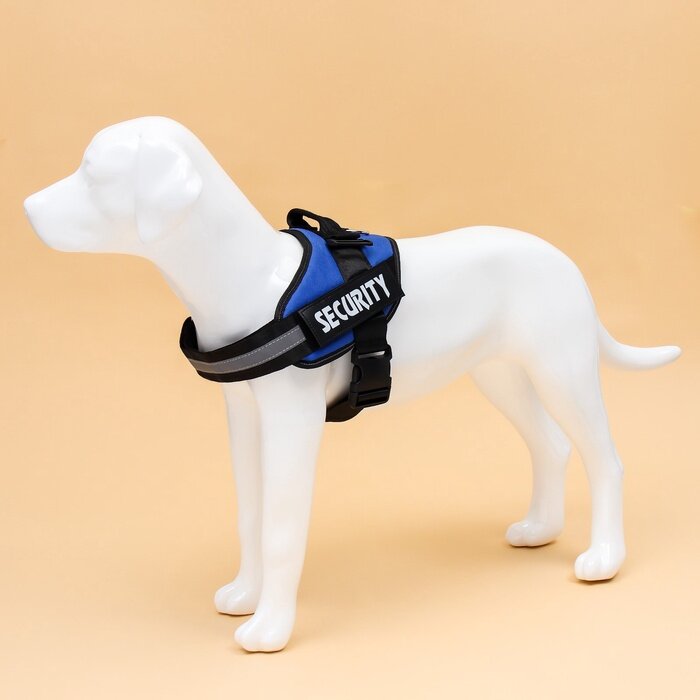 Картинки Шлейка К9 мягкая светоотражающая, размер ХL, ОГ 80-95 см, вес 30-45 кг, синяя