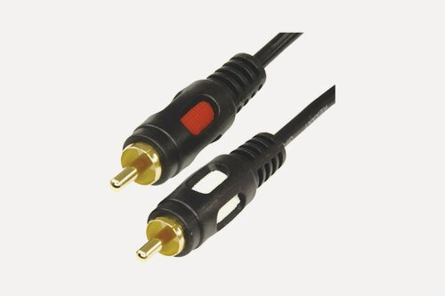 Изображение товара REXANT аудио-видео кабель 2RCA-2RCA, длина 5 м, черный, экранированный RCA-кабель 17-0146