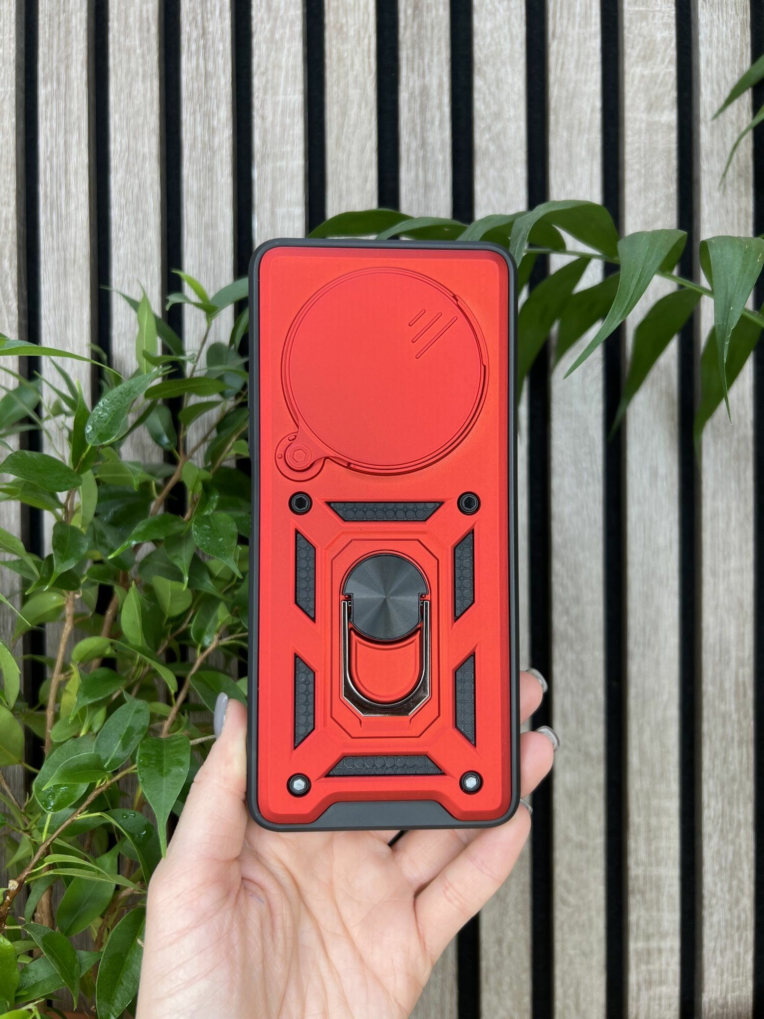 Чехол противоударный armors для Xiaomi Redmi 14C и Poco C75 / Редми 14С и Поко С75 с защитой камеры (Красный) — фото 1