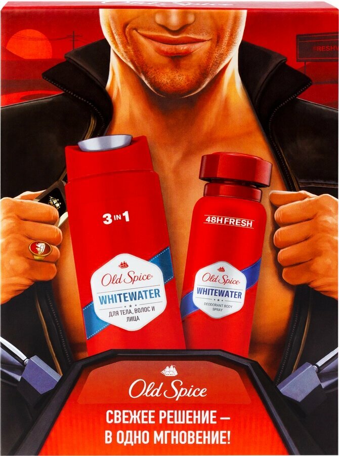 Набор OLD SPICE Дезодорант Аэроз. Whitewater 150мл+Гель д/д Whitewater250мл (Россия)