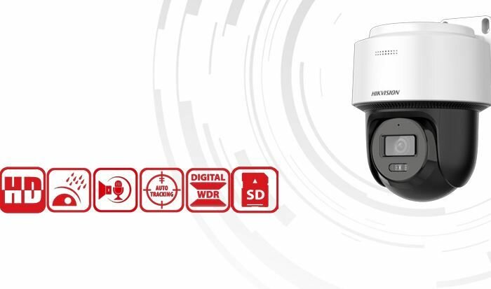 Камера видеонаблюдения уличная Hikvision DS-2DE2C400MWG-E, Поворотная камера 4 Мпикс, встроенный микрофон и динамик, слот для micro SD — фото 1