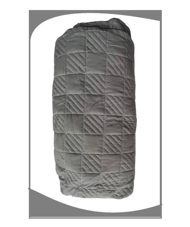 Наматрасник-топпер Хилтон стеганный хлопок серый 180х200