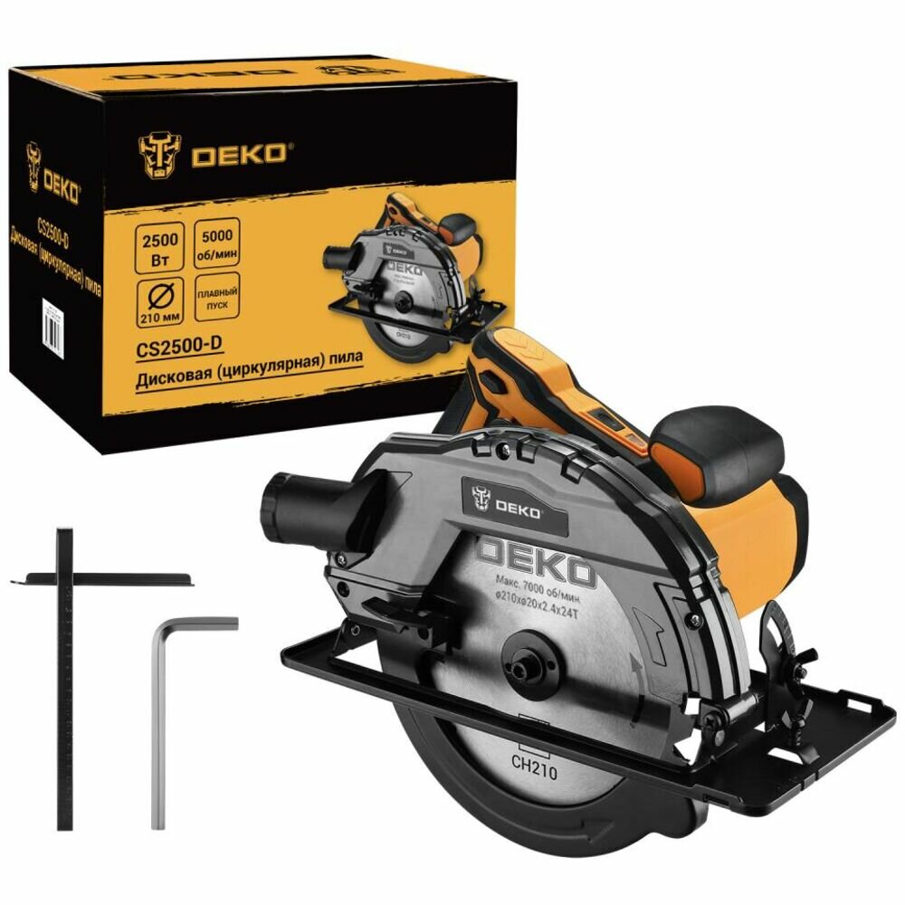 Циркулярная пила Deko CS2500-D, 2500Вт, 210мм диск 083-1102