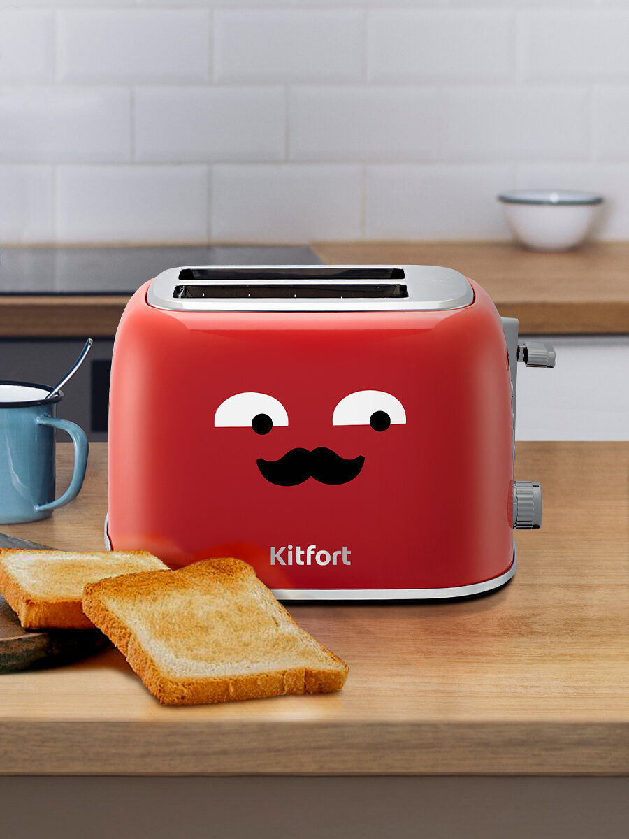 Тостер Kitfort КТ-6218-1 красный — фото 1