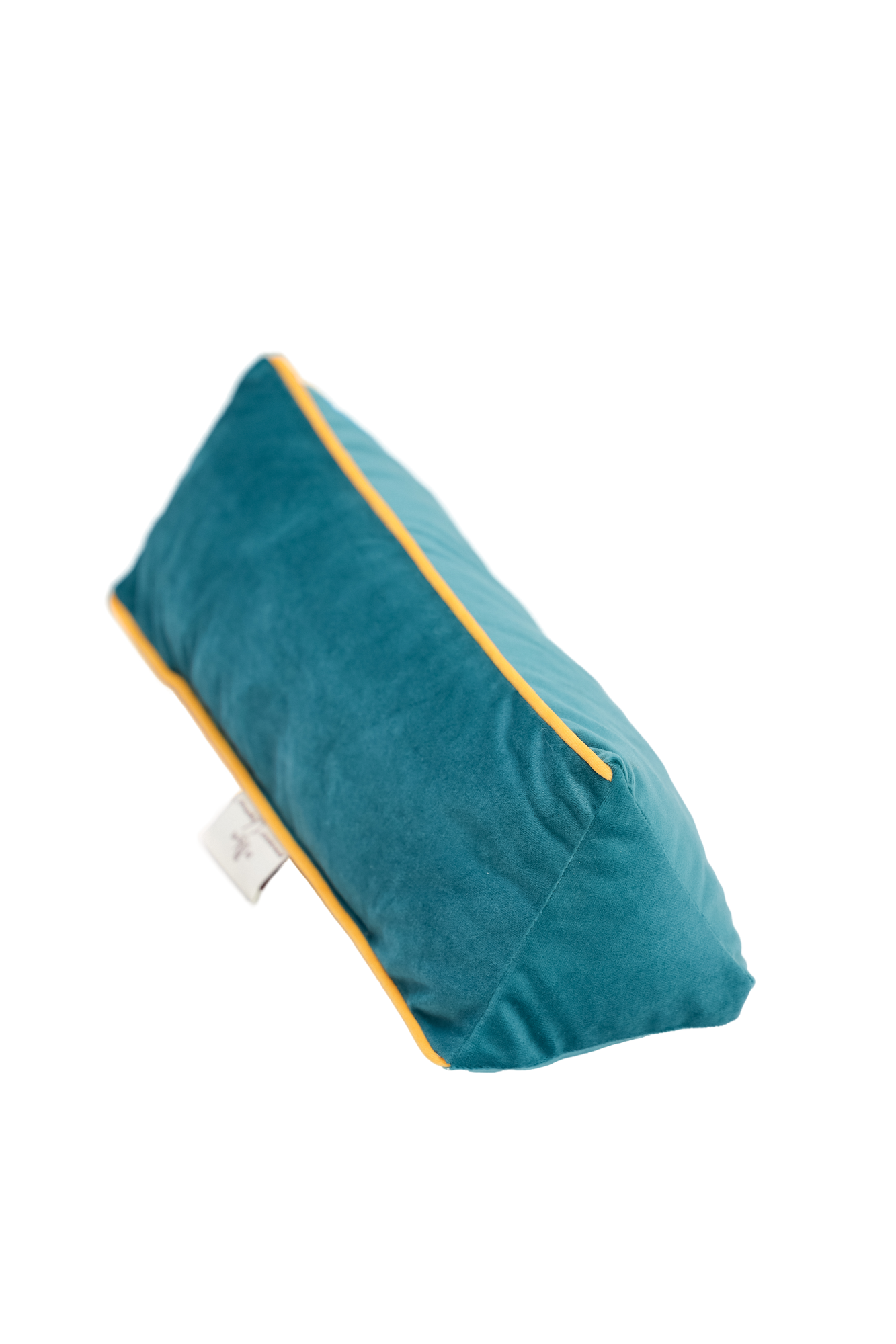 Подушка 14х60 антисквозняк, с кантом, бархат бирюза, 23 Линия