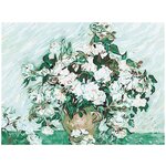 Color Kit / Живопись по номерам / Рисование по номерам / Картина по номерам на подрамнике 40х50 Белые розы Ван Гог CG2037 - изображение