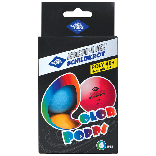 Мяч для настольного тенниса Donic Colour Popps Poly, 6 шт.