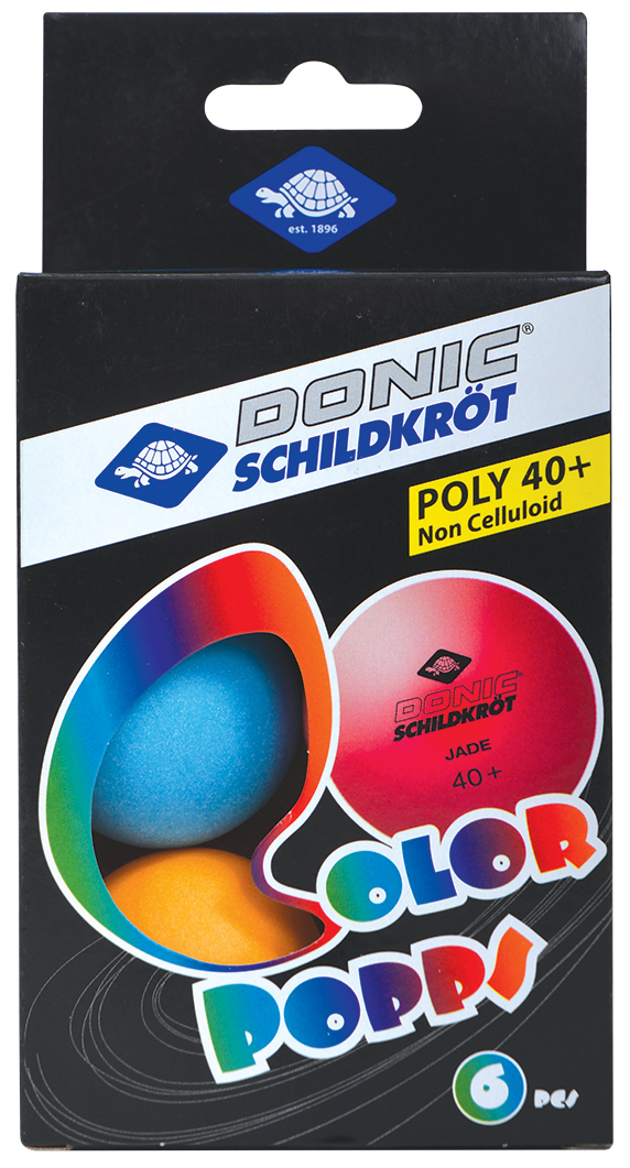 Мяч для настольного тенниса Donic Colour Popps Poly, 6 шт.