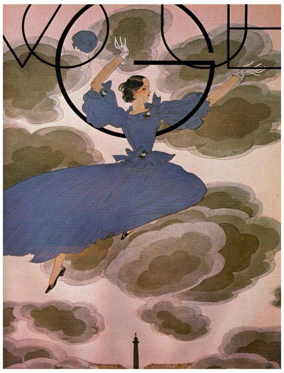 Постер / Плакат / Картина Vogue - Парящая девушка 40х50 см в подарочном тубусе