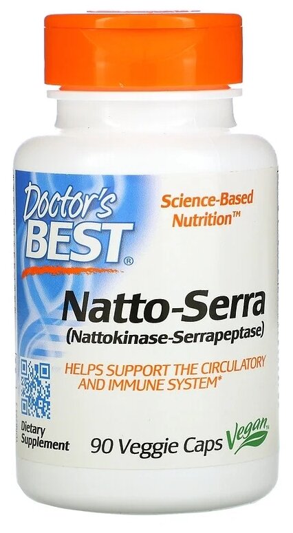 Капсулы Doctor's Best Natto-Serra вег., 90 шт.