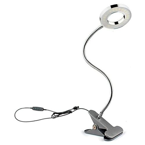 Настольная лампа прищепка USB , 48 LED, гибкая-40см, с регулировкой яркости и цвета .