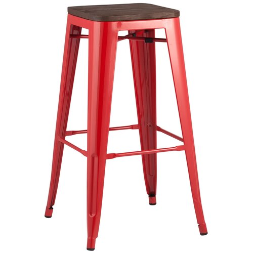 фото Стул барный tolix wood красный глянцевый stool group