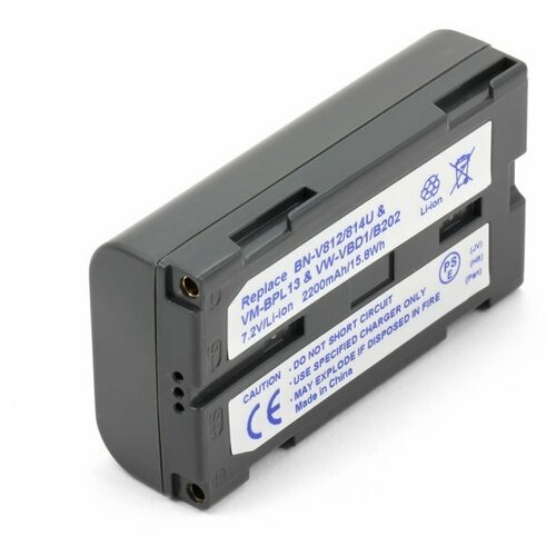 Аккумулятор для видеокамеры BN-V812, VM-BPL13 (2000mAh) аккумулятор для видеокамер beston panasonic hitachi bst cgr d120 d08s h 7 2 в 1100 мач