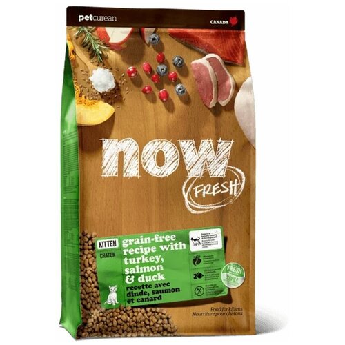 NOW Fresh корм для котят, беззерновой, с индейкой, уткой и овощами 7,26 кг