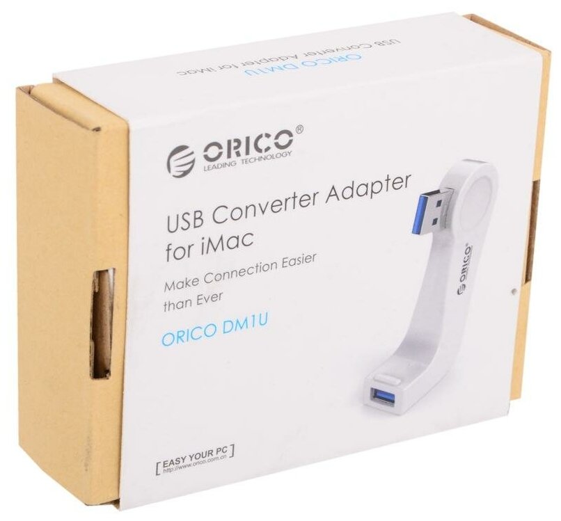 Концентратор USB 3.0 Orico DM1U-WH — белый - фото №2