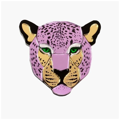 Брошь Леопард / Leopard, brooch, Pink