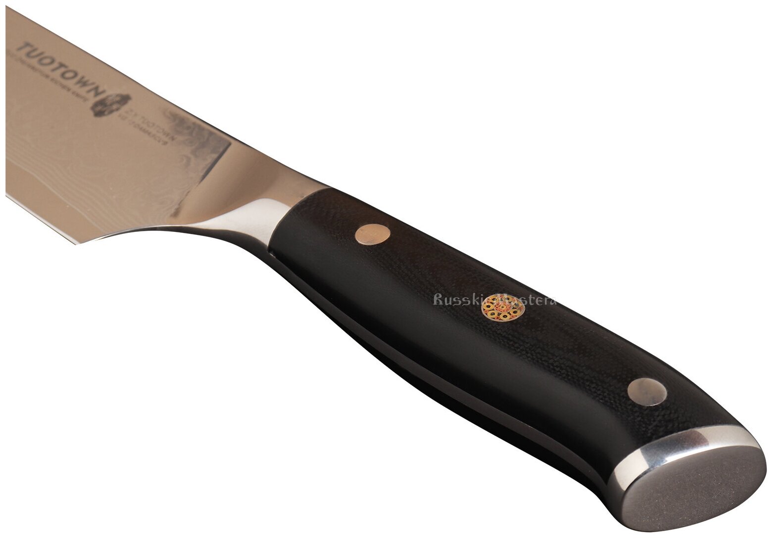 Поварской шеф-нож кухонный, TuoTown CH200 618001, рукоять G10, клинок 20см (VG10-Damascus). - фотография № 3