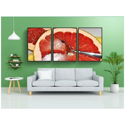 фото Набор модулных постеров для интерьера "фрукты, грейпфрут, райское яблоко" 60x90 см. в тубусе, без рамки lotsprints