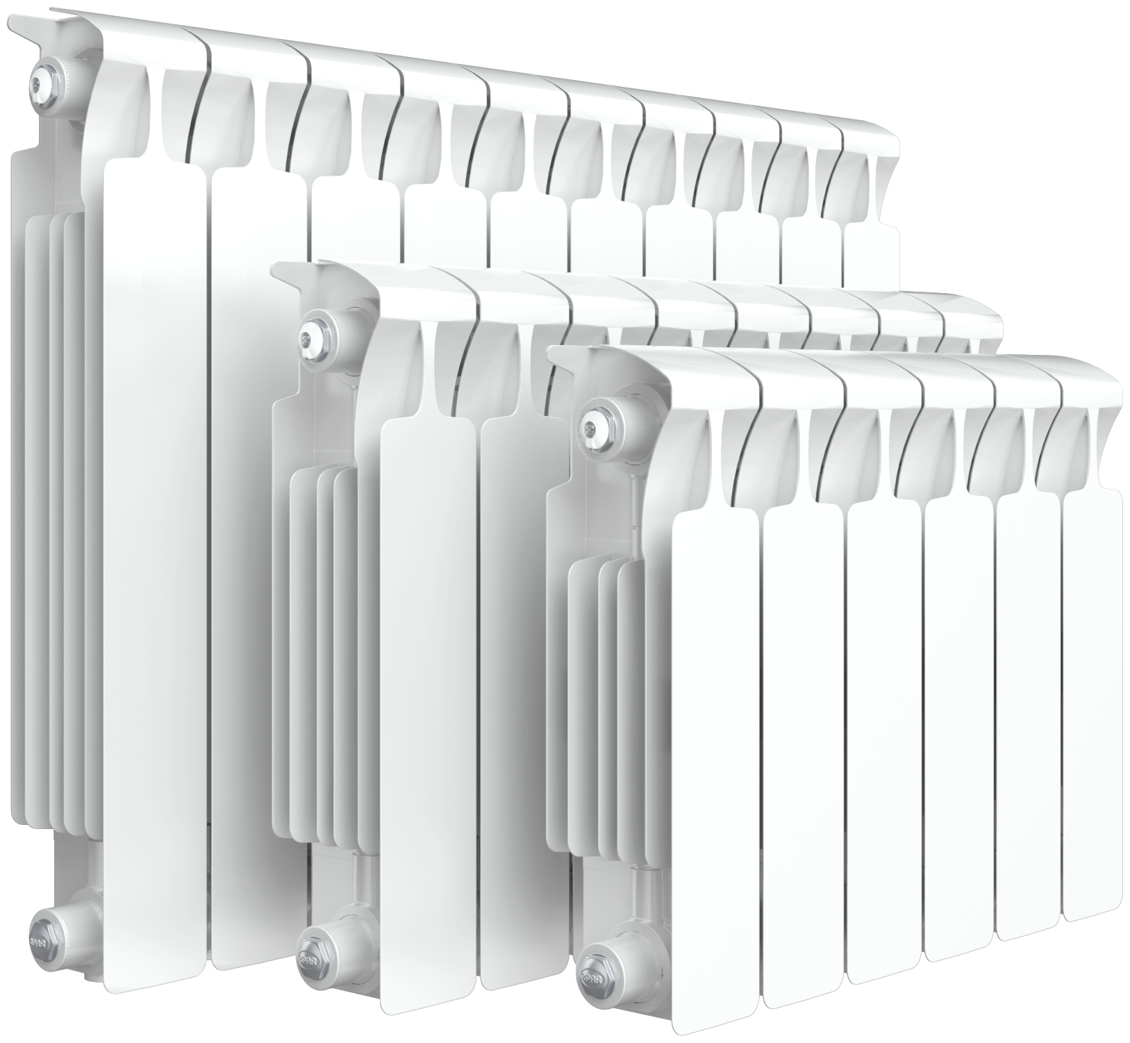 Радиатор Rifar Monolit 300 6 секций боковое подключение биметалл белый - фото №1