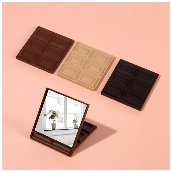 Зеркало складное «Шоколадное чудо», 7,5 × 8,5 см, цвет микс - фотография № 1
