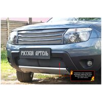 Защитная сетка переднего бампера (с обвесом без дхо) Renault Duster 2010-2014 (I поколение)