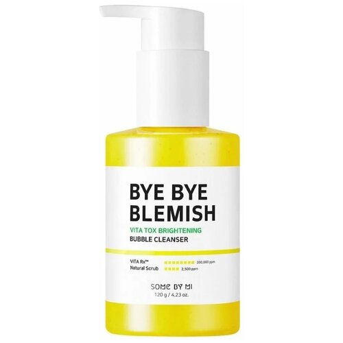 Some By Mi Осветляющая маска-пенка для эффекта сияния кожи Bye Bye Blemish Vita Tox Brightening Bubble Cleanser, 130 г, 120 мл