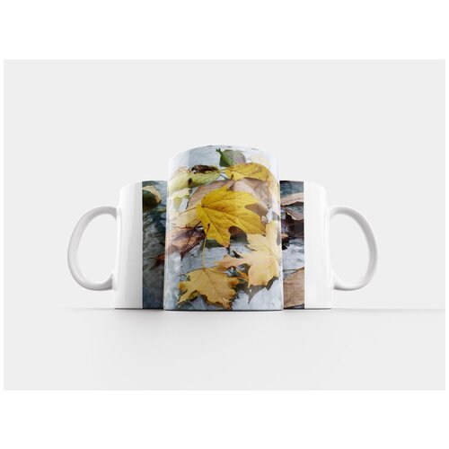 фото Кружка "падение, листья, осень 320 мл. белая" lotsprints