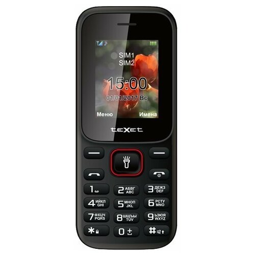 Мобильный Телефон TeXet TM-128 Black-Red . мобильный телефон texet тм в418 red 2 sim