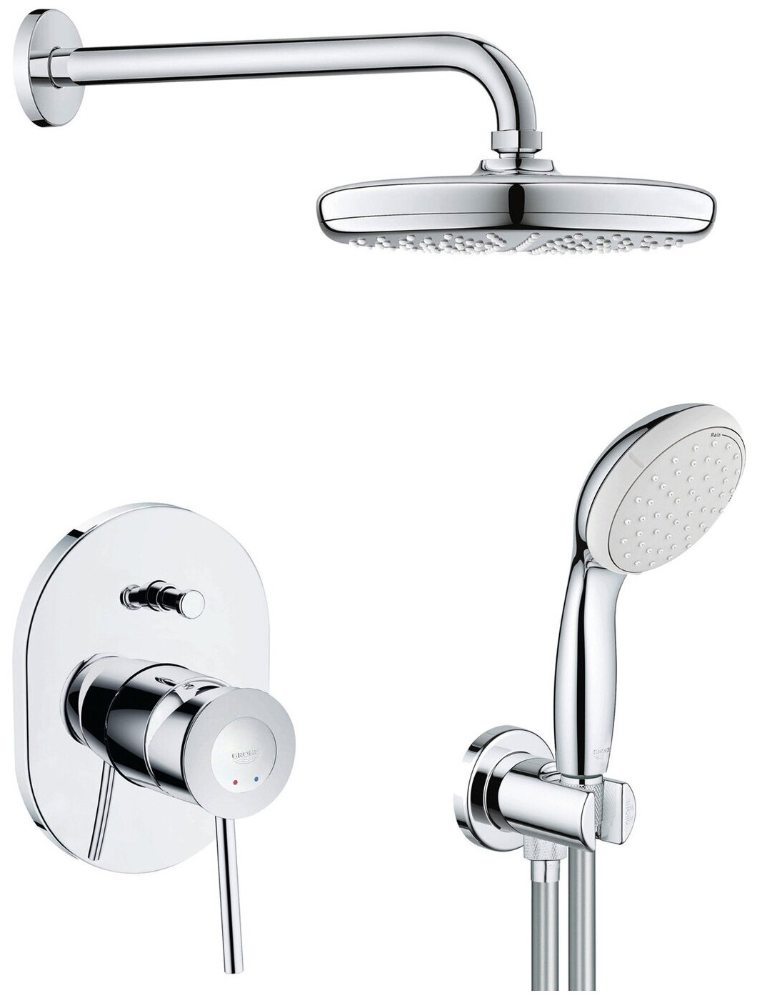 Душевая система Grohe Bau Classic Tempesta 210 хром