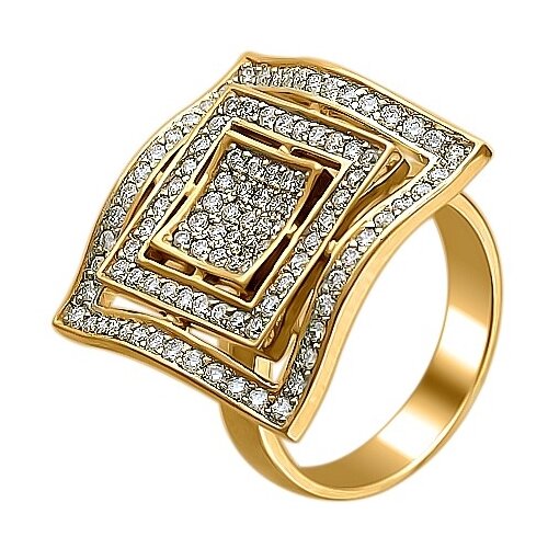 Кольца Эстет Кольцо россыпь из золота с бриллиантами квадратной формы