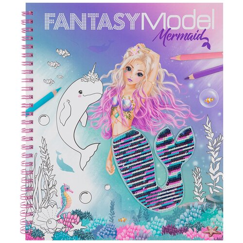 Альбом для раскрашивания Depesche Fantasy Model Русалка с пайетками (0411153/0011153)