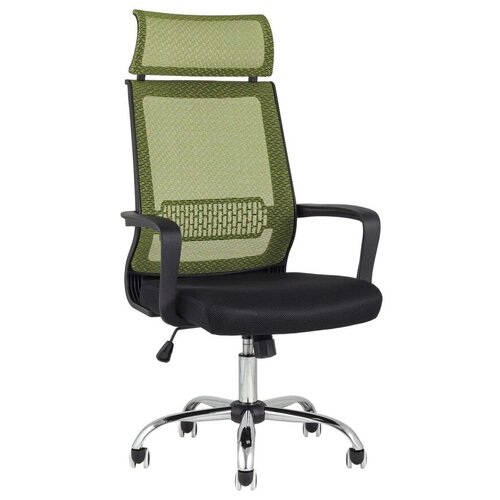 фото Компьютерное кресло stool group topchairs style офисное зеленое в обивке с сеткой, регулировка по высоте и механизм качания top