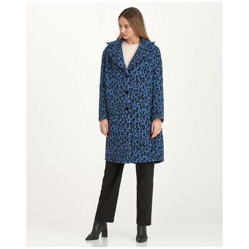 Пальто-кокон  Ermanno Scervino зимнее, шерсть, оверсайз, средней длины, размер 44, синий