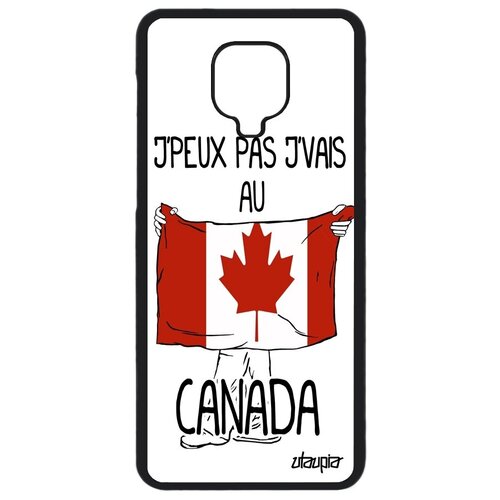 фото Противоударный чехол на // xiaomi redmi note 9s // "еду в канаду" надпись флаг, utaupia, белый