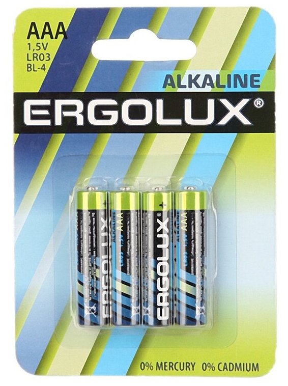 Батарейка AAA - Ergolux LR03 Alkaline BL-4 LR03 BL-4