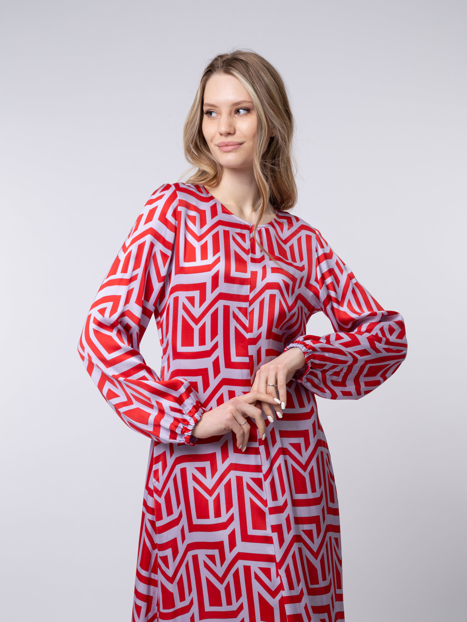 Платье Cinque, размер 38, белый/розовый — фото 1