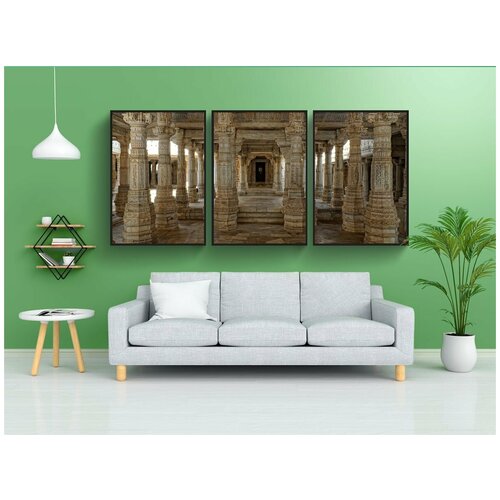фото Набор модулных постеров для интерьера "jaintempel, chaumukkha мандир, ranakpur" 60x90 см. в тубусе, без рамки lotsprints