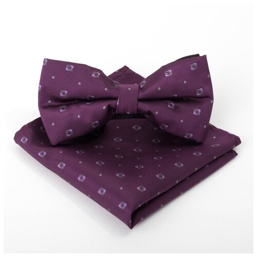 фото Набор мужской: галстук-бабочка 12 х 6, платок 21 х 21, фиолетовый, п/э 2529887 . kaftan