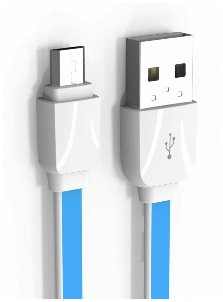 Кабель LDNIO XS-07/ USB Micro/ 1m/ 2.1A/ медь: 60 жил/ голубой