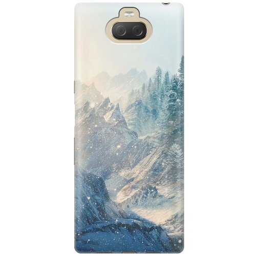 Ультратонкий силиконовый чехол-накладка для Sony Xperia 10 Plus, XA3 Ultra с принтом Снежные горы и лес ультратонкий силиконовый чехол накладка для sony xperia 10 xa3 с принтом снежные горы и лес