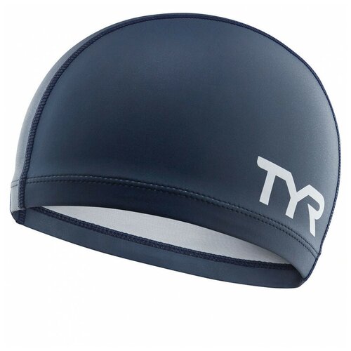 Шапочка для плавания TYR Silicone Comfort Swim Cap LSCCAP-401, темно-синий, полиэстер, силикон